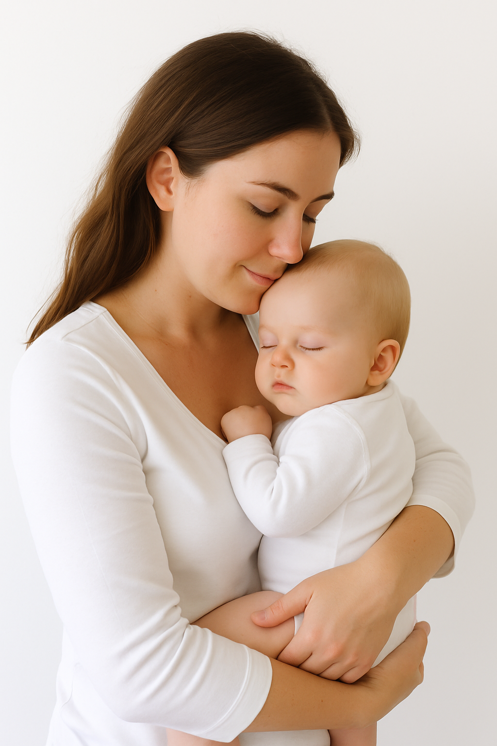 Maman qui serre son bébé contre elle